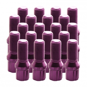 Boulons de roue conique RACING JB1 M12x1,5 L.27mm - Violet - lot de 20 + 1 adaptateur - Japan Racing