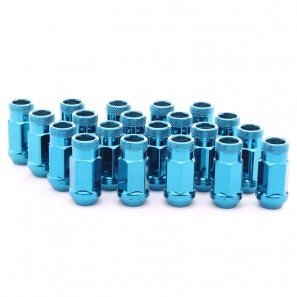 Écrous de roue Forgés conique ouvert RACING JN1 M12x1,25 H.45mm - Bleu - lot de 20 + 1 adaptateur - Japan Racing