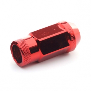 Écrous de roue Forgés conique ouvert RACING JN1 M12x1,5 H.45mm - Rouge - lot de 20 + 1 adaptateur - Japan Racing