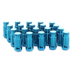 Écrous de roue Forgés conique fermé RACING JN3 M12x1,5 H.45mm - Bleu - lot de 20 + 1 adaptateur - Japan Racing