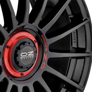 Jante OZ Superturismo Evoluzione Gloss Black - Red Lettering